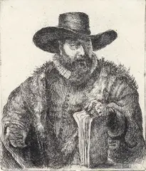 Reverse image state of Cornelis Claesz Anslo, Preacher (Bartsch 271; New Hollstein 197) by Rembrandt Harmensz van Rijn, etching and drypoint, offered May 2026
