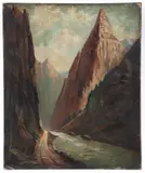 River Canyon by Harry D. Froot, oil on canvas, mounted to board, offered May 2026