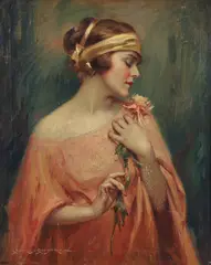 Charles Bosseron Chambers, Portrait of an Art Deco Girl, c.1926, oil on canvas