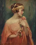 Charles Bosseron Chambers, Portrait of an Art Deco Girl, c.1926, oil on canvas
