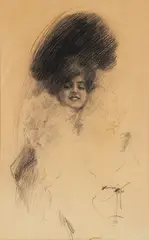 Calendar Girl by Harrison Fisher, graphite on paper mounted to a backing board, offered Apr 2026