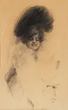 Calendar Girl by Harrison Fisher, graphite on paper mounted to a backing board, offered Apr 2026