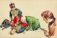 The Smoking Gun, c.1930s by Samuel Marshall Frantz, gouache on paper, offered Apr 2026