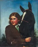 Adelaide Hiebel, Young Girl with Her Horse, c.1930s, oil on canvas
