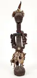 Democratic Republic of the Congo by Songye peoples Nkisi power figure, Carved wood figure with vulcanite beads, horn, attendant figures attached to bot, offered Apr 2026