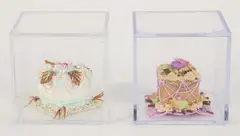 Pat Lasch, Pair of Miniature Cake Sculptures, 2010 and, 2017, mixed media with acrylic paint, each one