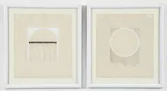 Pat Lasch, Pair of Untitled Veils, c.1980s, mixed media with gouache and wire on paper