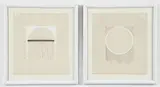 Pair of Untitled Veils, c.1980s by Pat Lasch, mixed media with gouache and wire on paper, offered Apr 2026
