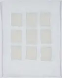 She Spends Anxious Hours Leaning on Her Window by Veronica Ryan, 2007, gouache and tape on card, offered Apr 2026