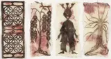 4 Works on Paper: Notes from the Shaanbei Diary Installation by Mary Ting, 1999, mixed media with cut paper, soot and wax, offered Apr 2026