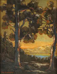 Jack Cassinetto, Lake Tahoe, First Snow, 2003, oil on board