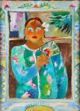 Ann Roberts Morley Frantic, Portrait of a Woman with Fan