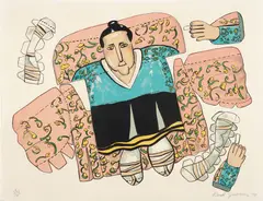 Gertrude Stein, 1975, color by Red Grooms, lithograph, offered Apr 2026
