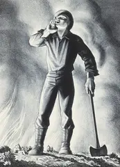 Rockwell Kent, Fire!, 1948, lithograph