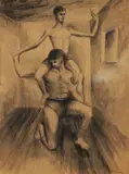 William Charles (American, 1898-1966), The Room Without a Ceiling by McCown, 1937, ink and charcoal on paper, offered Apr 2026