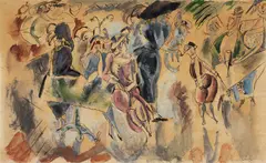 Jules Pascin, Club New York / Au Café, c.1917, watercolor and ink on paper