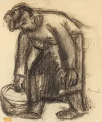 Constant Permeke, The Harvester, undated, charcoal on paper