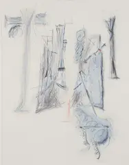 Katherine Porter, Untitled Abstract, 1977, mixed media on paper, apparently
