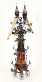 Barry Phillips, Large Flying Machine from the Odin Series, late 20th century, welded metal, bronze, wood, glass, ceramic, and fabric sculpture. Apparently