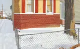 Felix de la Concha, House Corner with Snow, circa 1985, oil on canvas over board