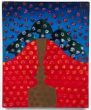 Simon Avissar, Abstracted Silhouettes, oil on board