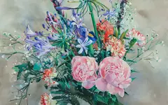 Graden Study by Grace Runnette Clark, circa 1982, watercolor, offered Mar 2026