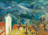 Mary Gehr, San Juan Ixcoy, oil on board, apparently