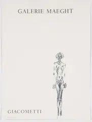 Alberto Giacometti, exhibition poster for Galerie Maeght, Paris, 1961, lithograph poster printed by Mourlot