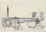 Enrico Glicenstein, (Polish/Jewish/American, 1870-1942), Piazza San Pietro Rome (Saint Peter's Square, Vatican City)