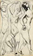 Untitled by Enrico Glicenstein, ink drawing nude women, offered Mar 2026