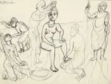 Enrico Glicenstein, (Polish/Jewish/American, 1870-1942), Queen Esther, from the Purim Story (Esther 2:9, 'and he speedily gave her her things for purification'), 1941-
