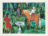 Frank Harris, Backyard Scene, 1986, oil and mixed media on paper