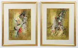 Lê Bá Đảng, Circus II and Circus V, 1980's, lithograph printed in colors