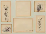 Lê Bá Đảng, Horse Scenes, lithograph with mixed media collage and blind embossing, pencil