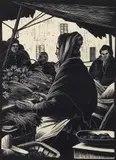 Clare Leighton, Vegetable Sellers, Toulon, 1926, (BPL 29), wood, engraving