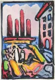 Georges Rouault, Christ au Faubourg (Christ in Faubourg) from the book Passion by Andre Suares, 1935, published, 1939, etching and aquatint on wove paper. One of a suite of seventeen