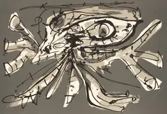 Antonio Saura Atarés, Crucifixion, lithograph on wove paper