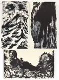 David Alfaro Siqueiros, Three Stanzas from The Heights of Macchu Picchu, lithographs on Arches paper, 23.5 x 41 inches and one is the reverse, pencil