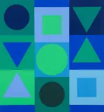 Victor Vasarely, Blue and Green, mid 1960's, serigraph printed in colors