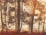 Foret d'Automne, color by Anne Walker, etching and aquatint, offered Mar 2026