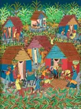 Village Life by Malherbe Tenay, oil on masonite panel, offered Mar 2026