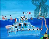 Teleon Wilfrid, Yachting Near Haiti, circa 1986, oil on board