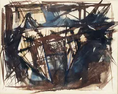 Untitled Abstraction by Virgil D. Cantini, watercolor, offered Mar 2026