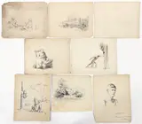 Lila Hetzel, 8 works on paper, mostly