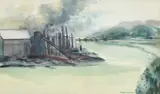Mills Along the River by Bessie F. D. Higham, watercolor, offered Mar 2026