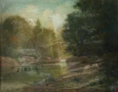 Albert Francis King, Spring Landscape, oil on canvasboard