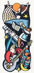 Burton Morris, Music, screenprint in colors