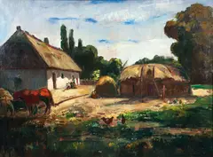 Béla Iványi-Grünwald, Magyar Farm, oil on canvas