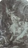 Praying Saint Study by Gabriel Ferrier, charcoal and wash drawing, offered Mar 2026
