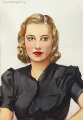 Frank Stanley Herring, Portrait of a Young Woman, watercolor on paper